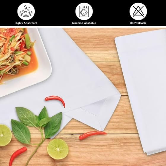 Bedding craft White Cotton Cloth Dinner Napkins Set of 12 – 16x16 | Reusable Machine Washable Fabric Napkins – Perfect for Weddings, Holidays, Thanksgiving & Everyday Dining - Image 6