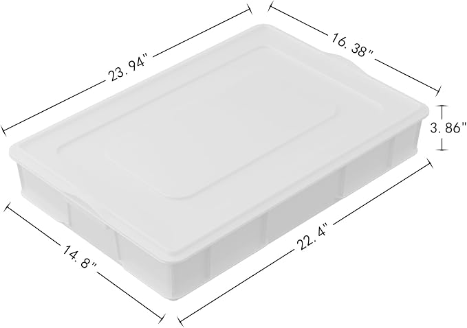 Ramddy 4PCS Commercial Stackable Pizza Dough Proofing Box with Lid | BPA-free, Pizza Proofing Dough Pan, Plastic - Image 3