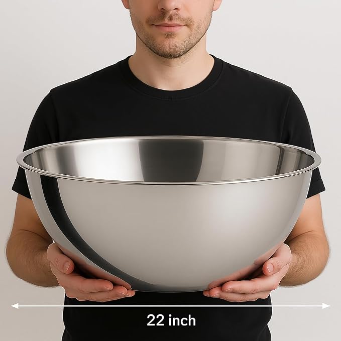 Stainless Steel Mixing Bowl for Commercial and Home Kitchen (30qt) - Image 4