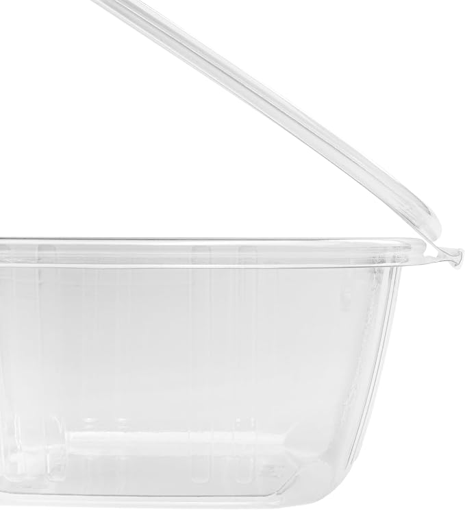Karat 200 Count Clear PET Hinged Deli Take Out Containers - 32 oz Plastic Clamshell Food Containers, Disposable Square to Go Boxes, Ideal for Pasta Salads, Fruit, Deli Sides and More, FP-HDC32 - Image 7