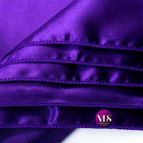 VDS - 150 Pieces | Satin Napkins 20 x 20 Inch Square | Kitchen & Dinner Table Napkins Cloths Handkerchief for Restaurant Bistro Wedding Christmas Birthday Party Dinner Decoration (Purple) - Image 3