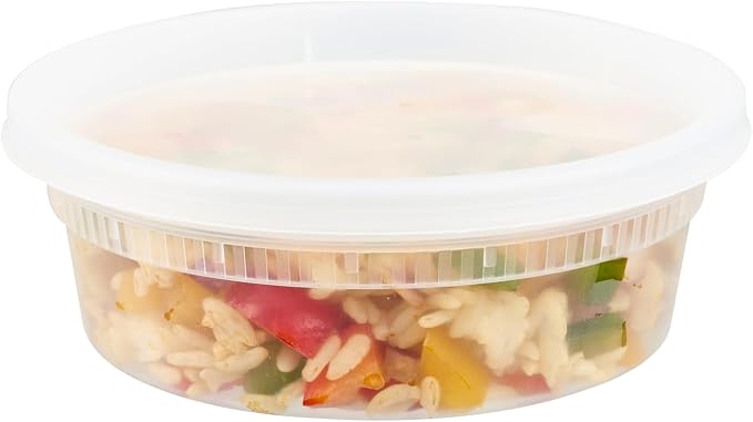 Restaurantware-Asporto 8 Ounce To Go Boxes, 25 Microwavable Round Soup Containers - Clear Plastic Lids Included, Do Not Contain BPA, Clear Plastic Catering Food Containers, Disposable - Image 8