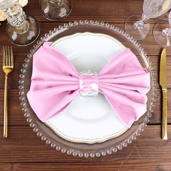 Efavormart Premium Cloth Napkins Set of 10, 20x20 Inch Pink Seamless Dinner Napkins, Washable Linen Table Napkin Cloth with Hemmed Edges for Weddings, Party and Banquet - Image 7
