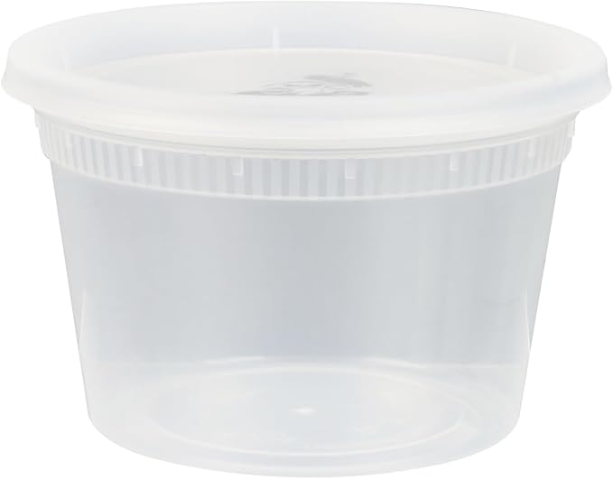 Asporto 16 oz Round Clear Plastic Soup Container - with Lid, Microwavable - 4 1/2" x 4 1/2" x 3" - 25 count box - Image 11
