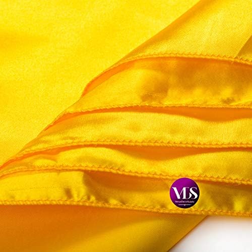 VDS - 75 Pieces | Satin Napkins 12 x 12 Inch Square | Kitchen & Dinner Table Napkins Cloths Handkerchief for Restaurant Bistro Wedding Christmas Birthday Party Dinner Decoration (Yellow Gold) - Image 3