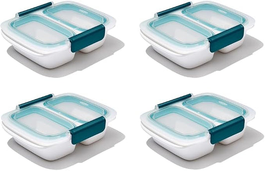 OXO Good Grips Prep & Go 2 Cup Divided Container - Leakproof Food Storage, Pack of 4 by OXO
