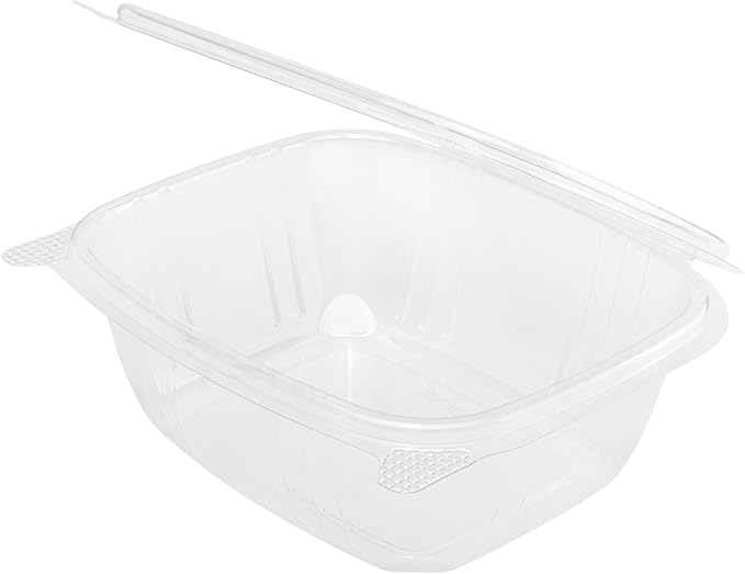 Karat 200 Count Clear PET Hinged Deli Take Out Containers - 32 oz Plastic Clamshell Food Containers, Disposable Square to Go Boxes, Ideal for Pasta Salads, Fruit, Deli Sides and More, FP-HDC32 - Image 5