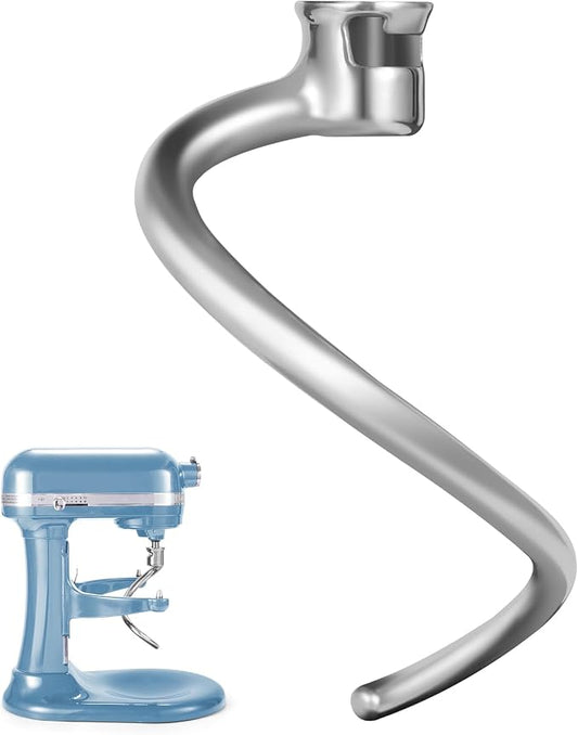 Dough Hook for KitchenAid 7 QT Bowl-lift Stand Mixers | Stainless Steel, Spiral Dough Hook Attachment for Kitchen aid attachment parts, Dishwasher Safe by MEILEYII
