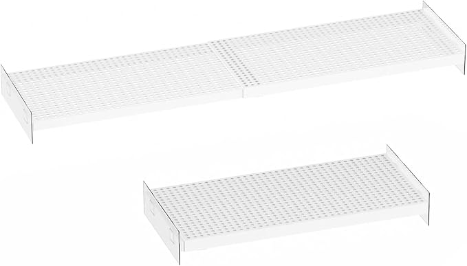 Adjustable Closet Shelves Divider, Expandable Metal Hanging Shelves Closet Separator for Closet Cabinet Wardrobe Cupboard Bedroom, 2 Pack by SlimmKISS