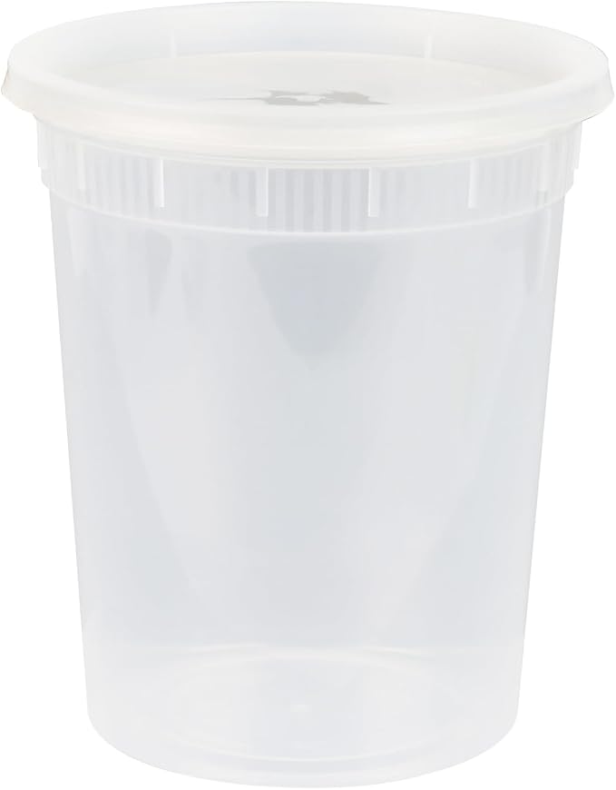 Asporto 32 Ounce To Go Boxes, 25 Microwavable Round Soup Containers - Clear Plastic Lids Included, Do Not Contain BPA, Clear Plastic Catering Food Containers, Disposable - Restaurantware - Image 11
