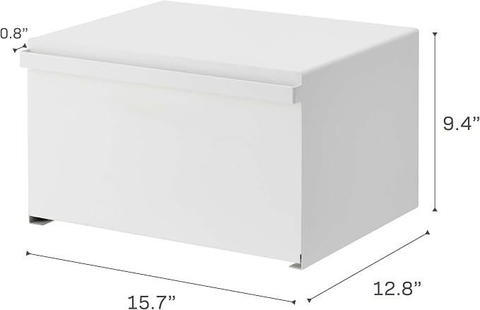 YAMAZAKI Home Tower Bread Box Keeper Holder Container, Metal Bread Holder Saver, Slim Space Saving Counter Storage - Horizontal - Steel | Sleek metal bread holder and saver container. Slim, space-saving design fits countertops. Adds practical everyday ... - Image 8