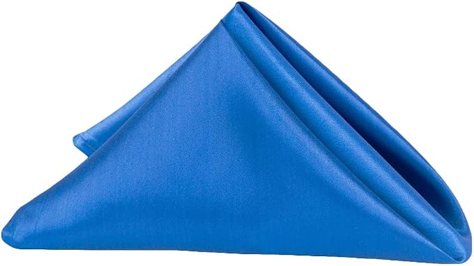 CVL 50 Pk, Satin Napkin 20"x20" Square Edge: Hemmed Material: 100% Polyester - Royal Blue by Unknown
