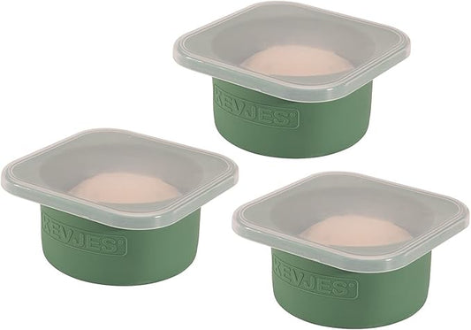 500ml Individual Pizza Dough Proofing Container with Airtight Lid – Ideal for Neapolitan Pizza Dough Cold Fermentation, Food Grade Silicone, Freezer & Dishwasher Safe – 3 Pack (Green) by kevjes