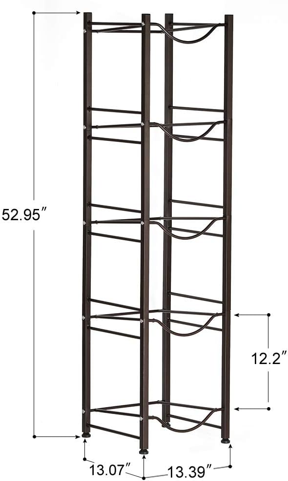 LIANTRAL 5 Gallon Water Jug Holder, 5 Tiers Brown Heavy Duty Water Rack | Freestanding Water Bottle Organizer for Home Office - Image 3