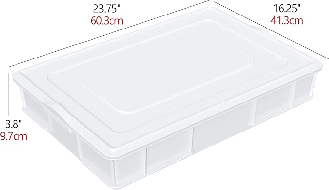 Stackable Pizza Dough Proofing Boxes (4 Trays + 1 Lid) | BPA-Free Commercial Containers for Cold Fermentation, Fits 6-8 Dough Balls, 23.75" x 16.25" - Image 2