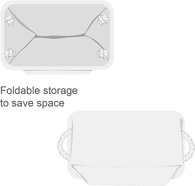 Storage Basket for Gifts Empty - 11.8x7.8x5.2 inch 1 Pack Fabric Storage Cubes, Nursery Organizers and Storage for Closet Cloth Toy Book (White) - Image 7