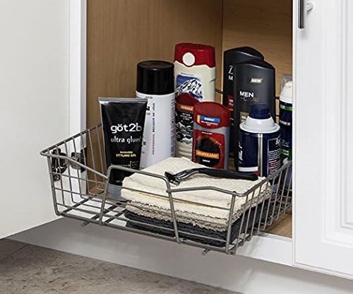 ClosetMaid 14 in. Pull Out Cabinet Organizer, Heavy Duty, Slide Out Pantry Shelves Drawers for Kitchen, Bathroom, Nickel - Image 5