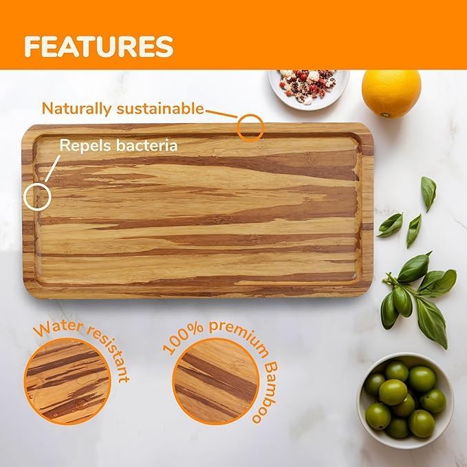 Bamboo Serving Tray - 11" x 5.5" x 0.6" - Tiger Stripe - 30 Trays - Image 4