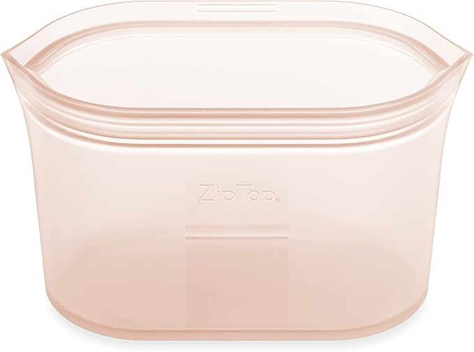 Zip Top Reusable Food Storage Bags | Medium Dish [Peach] | Silicone Meal Prep Container | Microwave, Dishwasher and Freezer Safe | Made in the USA by ZipTop