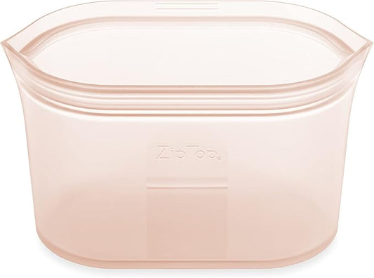 Zip Top Reusable Food Storage Bags | Medium Dish [Peach] | Silicone Meal Prep Container | Microwave, Dishwasher and Freezer Safe | Made in the USA by ZipTop