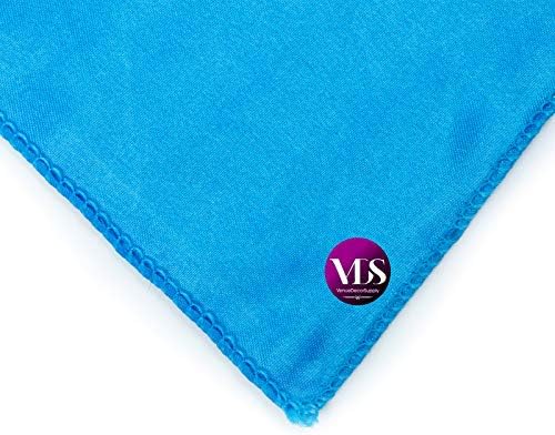 VDS - 150 Pieces | Satin Napkins 12 x 12 Inch Square | Kitchen & Dinner Table Napkins Cloths Handkerchief for Restaurant Bistro Wedding Christmas Birthday Party Dinner Decoration (Blue) - Image 5