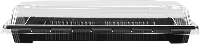 Restaurantware Plastic Sushi Trays 100 Pack of 8.2 x 5.3 x 1.57 Inch With Clear Lids Leak-Resistant Sushi Take Out Boxes Stackable Containers For Grab-And-Go - Image 12