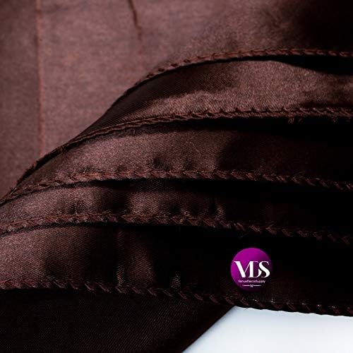 VDS - 200 Pieces | Satin Napkins 12 x 12 Inch Square | Kitchen & Dinner Table Napkins Cloths Handkerchief for Restaurant Bistro Wedding Christmas Birthday Party Dinner Decoration (Chocolate) - Image 3