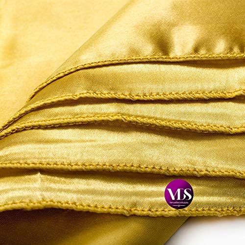 VDS - 75 Pieces | Satin Napkins 12 x 12 Inch Square | Kitchen & Dinner Table Napkins Cloths Handkerchief for Restaurant Bistro Wedding Christmas Birthday Party Dinner Decoration (Gold) - Image 3