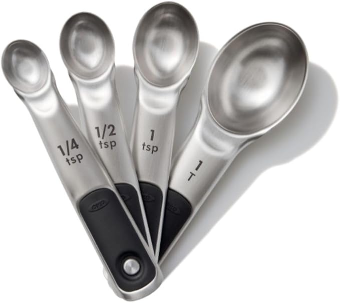 OXO Good Grips 4 Piece Stainless Steel Measuring Spoons with Magnetic Snaps by Unknown
