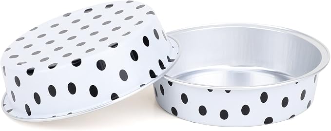 Beasea Mini Tart Pans with Lids 20 Pack, 4” 8oz Disposable Aluminum Baking Foil Tins Round Small White Black Dot Container for Individual Cupcake Dessert Muffin Ramekin Cheesecake Quiche Oven Dishes - Image 6