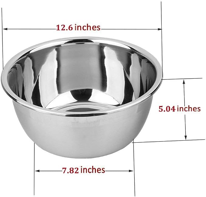 meleg otthon Stainless Steel Bowl,8.5QT Salad Bowl,Metal Bowls,Stainless Steel Basin,Heavy Duty Deeper Edge Mirror Finish Dishwasher Safe Bowl (XXL)… - Image 2