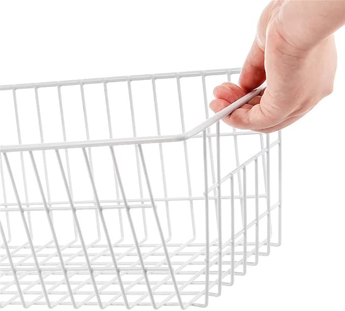SANNO 15.7" Freezer Wire Baskets Refrigerator 4 Freezer Baskets Wire Metal Storage Basket, Modern Farmhouse Storage Organizer for Pantry, Shelf, Kitchen, Cabinet, Bathroom 15.7"x7.9"x5.9" - Image 2