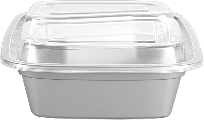 Restaurantware-Asporto 26 Ounce Compartment Take Out Boxes, 100 Microwavable Meal Prep Containers - 2 Compartments, With Clear Plastic Lids, Silver Plastic Food Containers, Do Not Contain BPA - Image 15