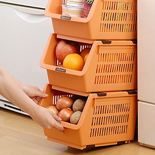 JapanBargain 4670, Japanese Stackable Storage Bin Kitchen Pantry Organizers Food Basket for Fruit Potato Condiments and Spices, Made in Japan - Image 7