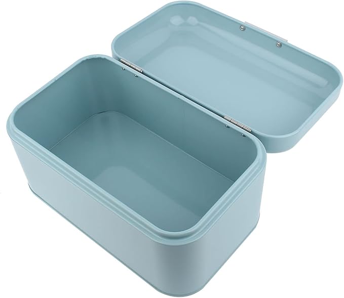 Cocoarm Solid Color Bread Box for Kitchen Countertop, Metal Bread Storage Bin Large Capacity Kitchen Storage Container for Pastries,Loaves, Dry Food (Blue) - Image 6