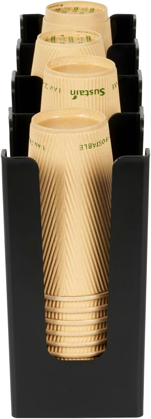 Restaurantware Restpresso Coffee Bar Organizer, 1 Count Durable 4 Compartments, Compact Size, Black Plastic Tabletop Coffee Supplies Organizer For Homes, Office Spaces, Breakrooms, and Lounges - Image 10