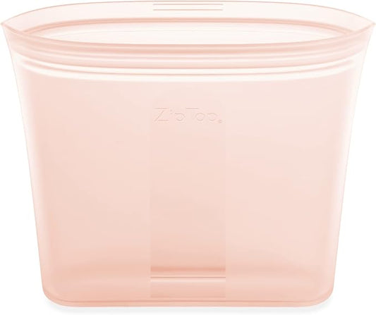 Zip Top Reusable Food Storage Bags | Sandwich Bag [Peach] | Silicone Meal Prep Container | Microwave, Dishwasher and Freezer Safe | Made in the USA by ZipTop