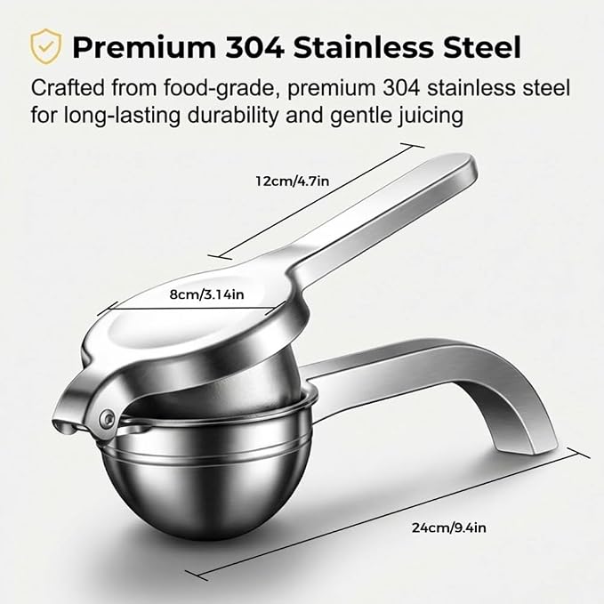 Handheld Lemon Juice Squeezer, Lemon Squeezer Stainless Steel, Manual Fruit Juice Squeezer, Heavy Duty Citrus Press Juicer, Ergonomic Hand Press Juicer for Lime, Orange, Grapefruit, Pomegranate (1pcs) - Image 6