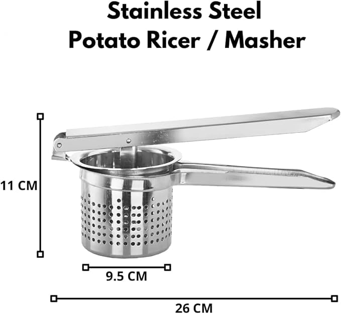 Stainless Steel Potato Masher & Ricer – Heavy-Duty Presser, Crusher & Squeezer – Ideal for Potatoes, Radishes, Vegetables – Ergonomic Handle, Easy to Clean - Image 9