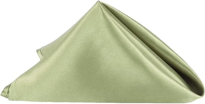 CVL 50 Pk, Satin Napkin 20"x20" Square Edge: Hemmed Material: 100% Polyester - Willow Green by Unknown