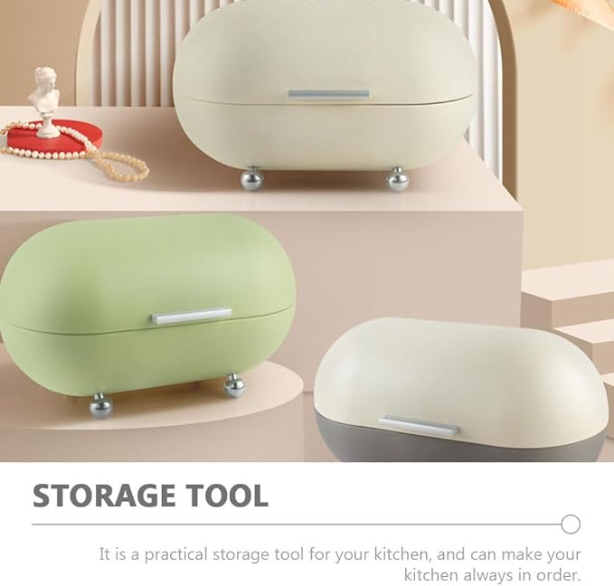 IMIKEYA Metal Bread Box Bin, 34x20cm Multi-purpose Sundries Storage Container Bread Holder Dessert Saver Dispenser for Kitchen Countertop Pastry Kitchen Pantry Organizer - Image 7