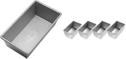 USA Pan Bread Loaf Pan (1 Pound) and Mini Loaf Pan Set of 4 by USAPan