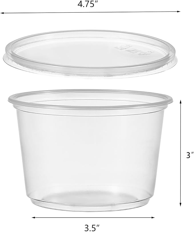 [50 Set - 16 oz. Plastic Deli Disposable Food Storage Containers With Airtight Lids … - Image 2