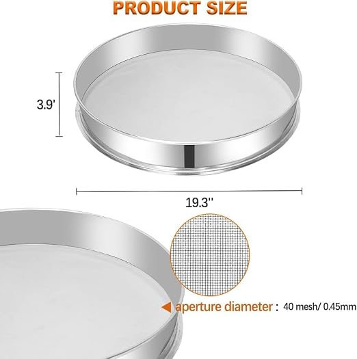 Sidasu Vibrating Sifter Mesh Screen Stainless Steel Vibrating Sieve Mesh Screen 40 Mesh for Dia 19.6" Automatic Powder Sifter Machine | 304 Stainless Steel, Uniform Mesh Design, Easy Cleaning, Rust Resistant, For Flour Powder Grain Food Processing Appl... - Image 3