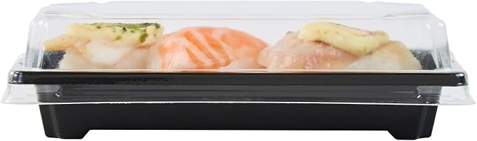 Restaurantware Plastic Sushi Trays 100 Pack of 5.3 x 3.15 x 1.57 Inch With Clear Lids Leak-Resistant Sushi Take Out Boxes Stackable Containers For Grab-And-Go - Image 12