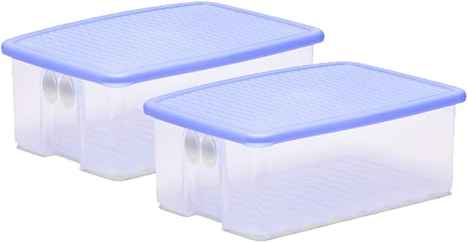 Tupperware Plastic Fruits And Vegetables Storer - 1.6 Litre, 2 Pieces, Blue by Tupperware