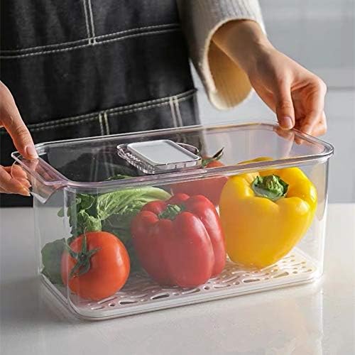 SANNO Vegetable Fruit Containers Fridge Containers,Freezer Produce Saver Refrigerator Organizer Bins with Vented Lids And Drain Tray For Pantry Fridge Freezer Cabinet Kitchen Organization - Image 4