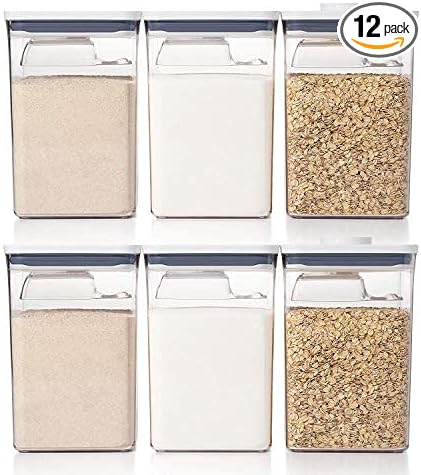OXO Good Grips 12-Piece POP Container Bulk Set - 6 Count 4.4 Qt Containers, 6 Scoops by OXO