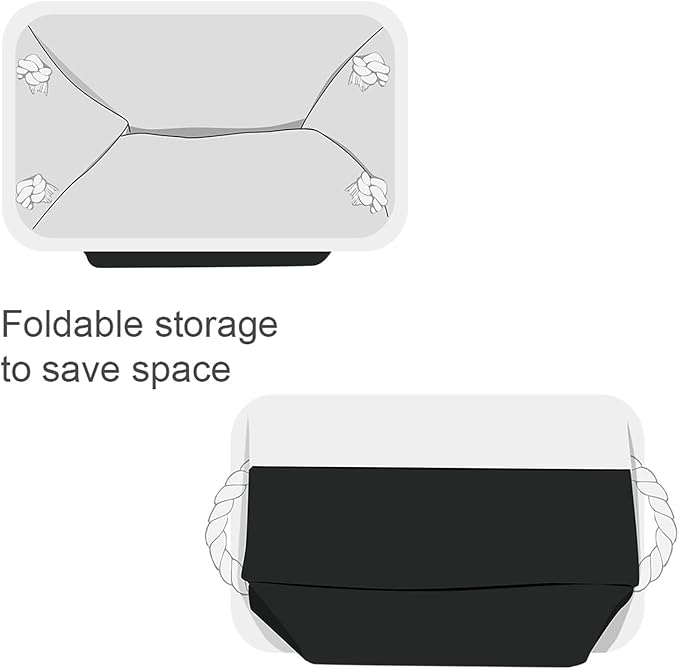 Storage Bins for Shelves - 12x8x5.2 inch 1 Pack Storage Baskets for Gifts Empty for Closet Organizing Dog Gift Cloth Toy Cubes Box (White & Black) - Image 7