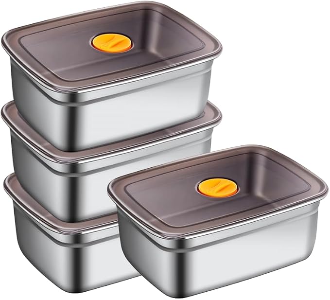 GIUOIDUO 20 PCS Food Storage Containers with Lids Airtight (10 Containers & 10 Lids)，stainless steel food containers leak proof storage box with lid Locking Food Storage Container freezer storage - Image 2